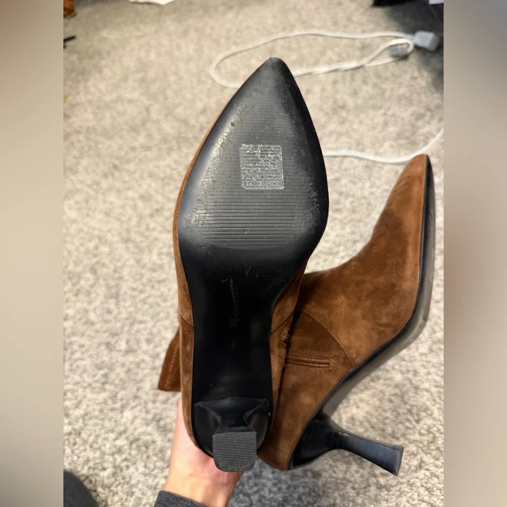 Madewell Justine ankle boot - suede dark coffee size 9 - Picture 9 of 10